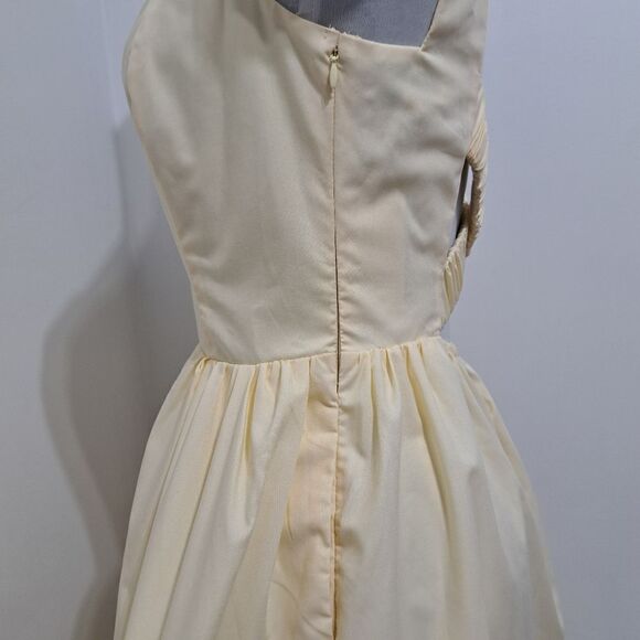 Rihoas Square Neck Criss Cross Back Sleeveless Midi Dress Light Yellow Small NWT - Picture 10 of 14